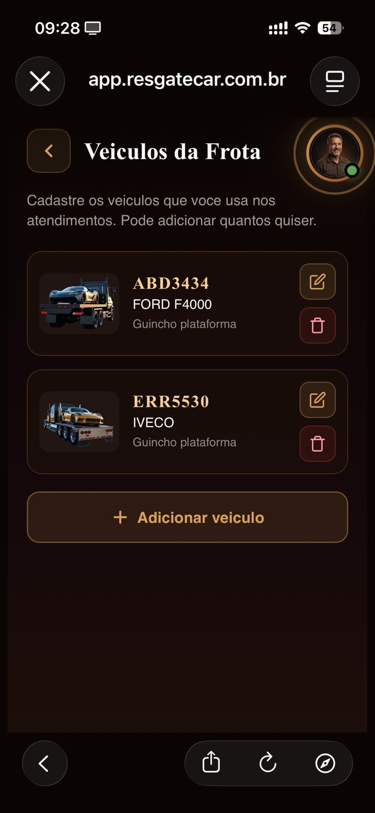 App ResgateCAR socorrista — tela 8